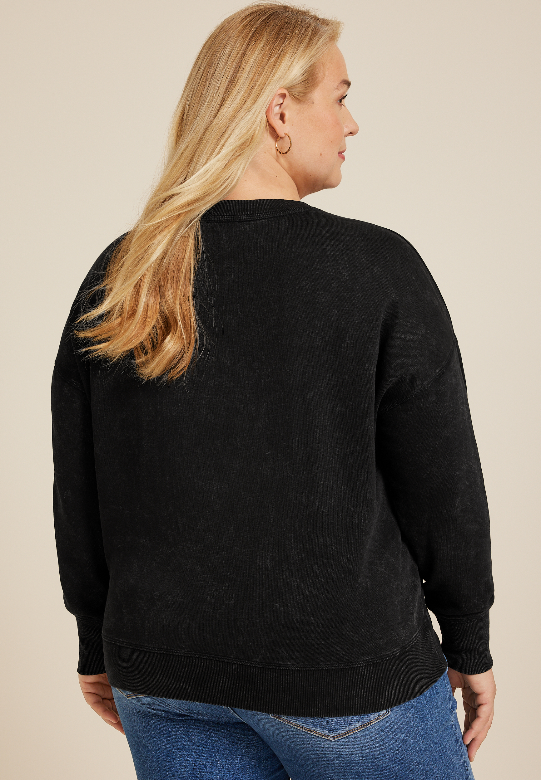 Plus Size Scattered Hearts Relaxed Fit Sweatshirt, C106, large