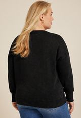 Plus Size Scattered Hearts Relaxed Fit Sweatshirt, C106, small