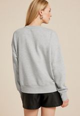 edgely&trade; Jewel Embellished Relaxed Fit Sweatshirt, HEATHER GRAY, small