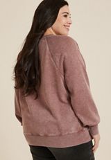 Plus Size edgely&trade; Rhinestone Embellished Shoulder Relaxed Fit Sweatshirt, C4291, small
