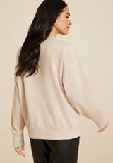 edgely&trade; Rhinestone Embellished Relaxed Fit Sweatshirt, C496, small