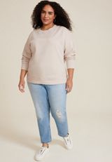 Plus Size edgely&trade; Rhinestone Embellished Relaxed Fit Sweatshirt, C496, small