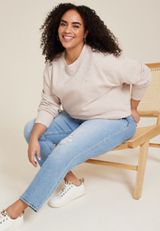 Plus Size edgely&trade; Rhinestone Embellished Relaxed Fit Sweatshirt, C496, small