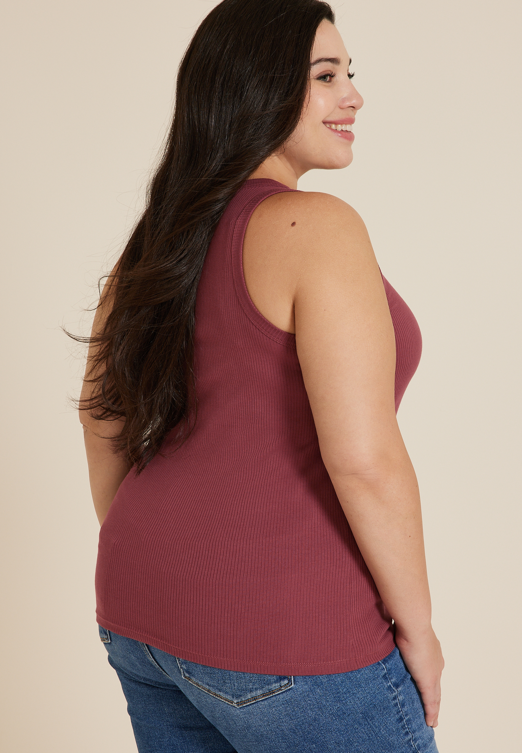 Plus Size 24/7 Highline Ribbed Tank Top, C5247, large
