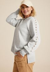 edgely&trade; Studded Sleeve Relaxed Fit Sweatshirt, C3348, small