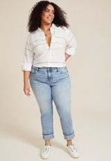 Plus Size m jeans by maurices&trade; Cuffed High Rise Slim Straight Ankle Jean, C2806, small