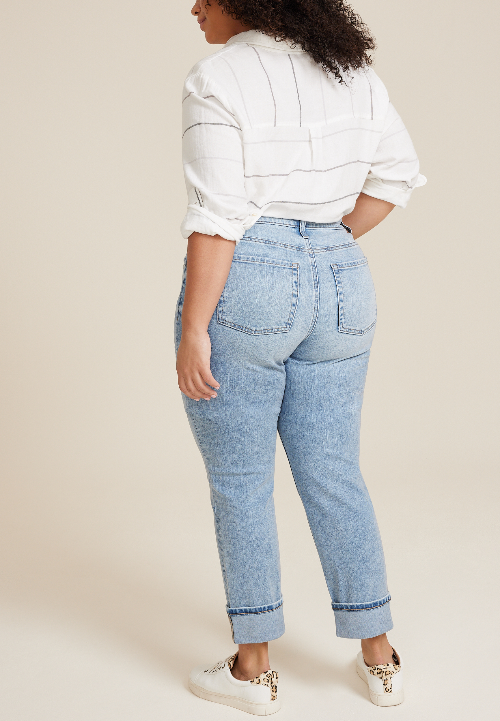 Plus Size m jeans by maurices&trade; Cuffed High Rise Slim Straight Ankle Jean, C2806, large
