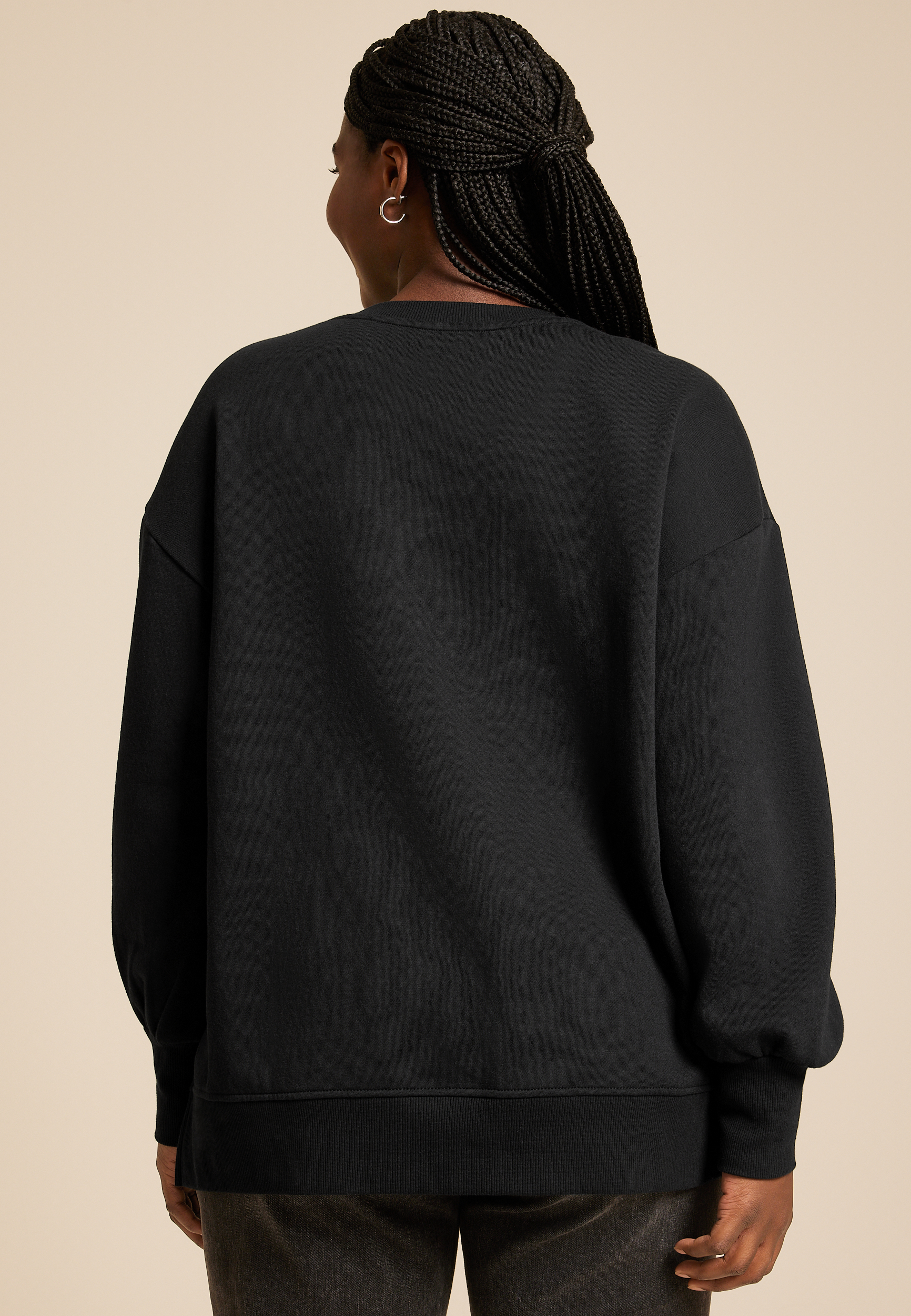 Plus Size edgely&trade; Rhinestone Embellished Relaxed Fit Sweatshirt, C106, large