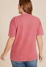 Plus Size Striped Heart Relaxed Fit Graphic Tee, C3518, small