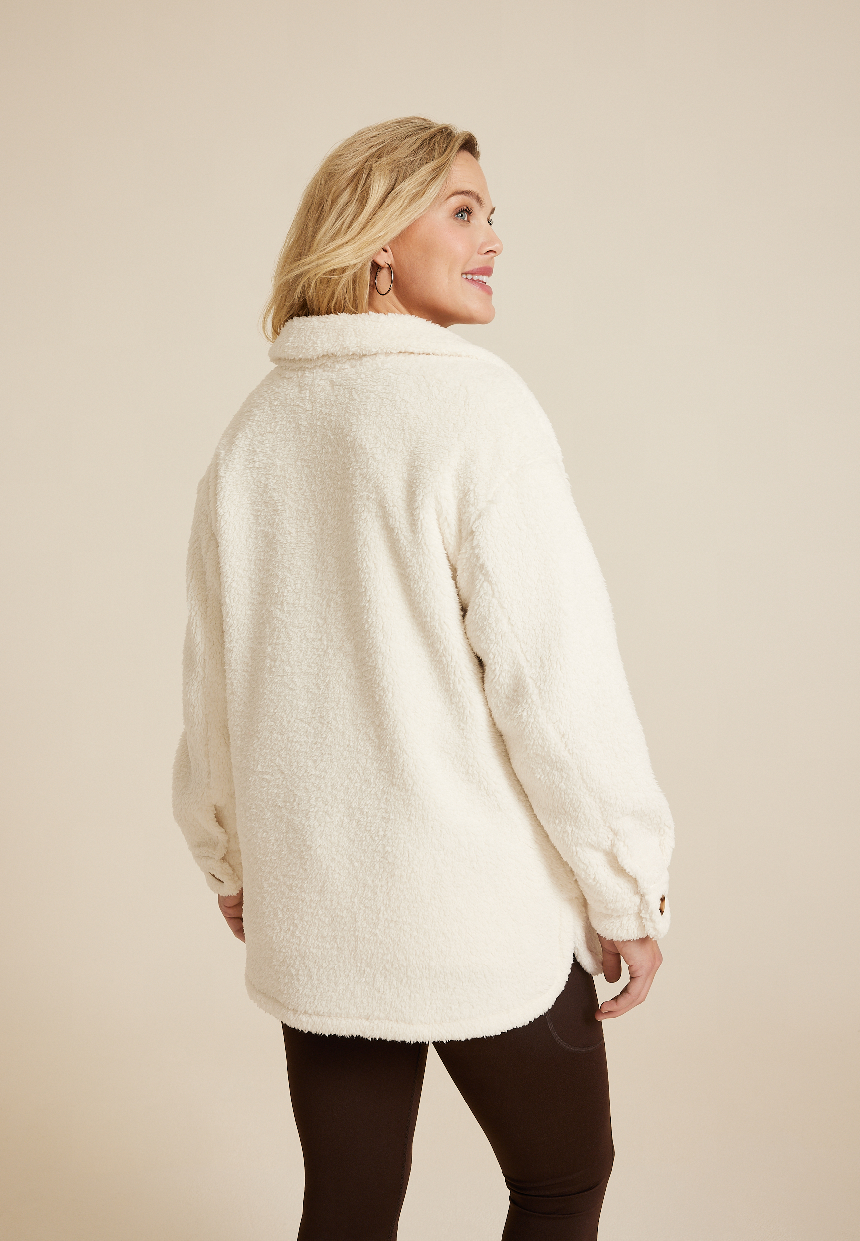 Sherpa Shacket, ECRU, large