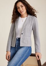 Striped Knit Blazer, C1755, small