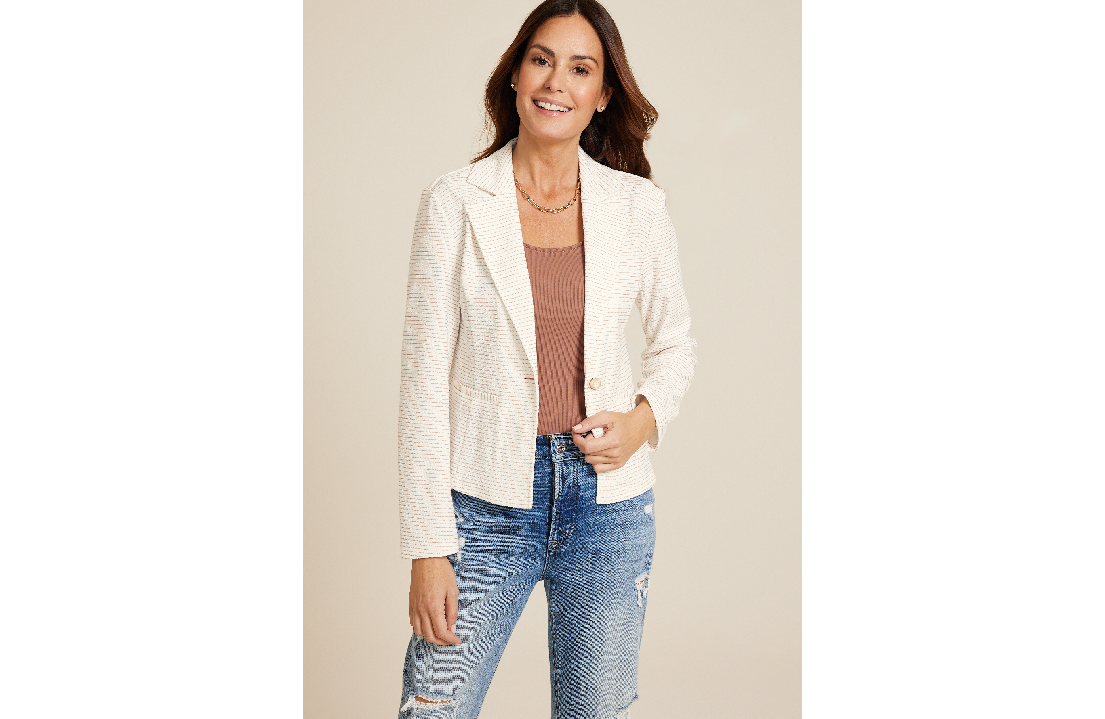 Striped Knit Blazer