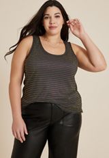 Plus Size Mesh Rhinestone Tank Top, C9764, small