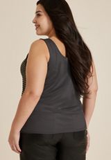 Plus Size Mesh Rhinestone Tank Top, C9764, small