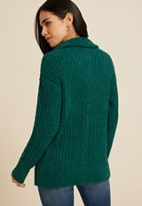 Teddy Quarter Zip Pullover Sweater, C3895, small