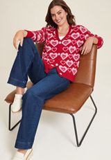 Heart Button Front Cardigan, C4731, small