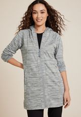 Athleisure Knit Long Jacket, C2820, small