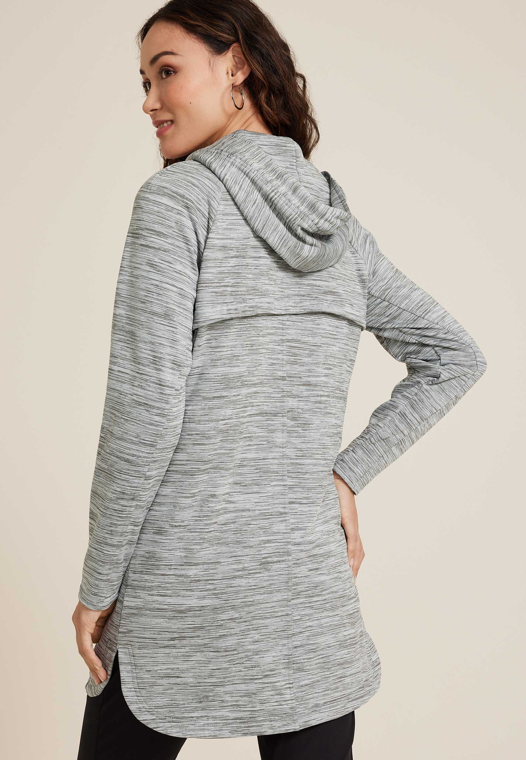 Athleisure Knit Long Jacket, C2820, large