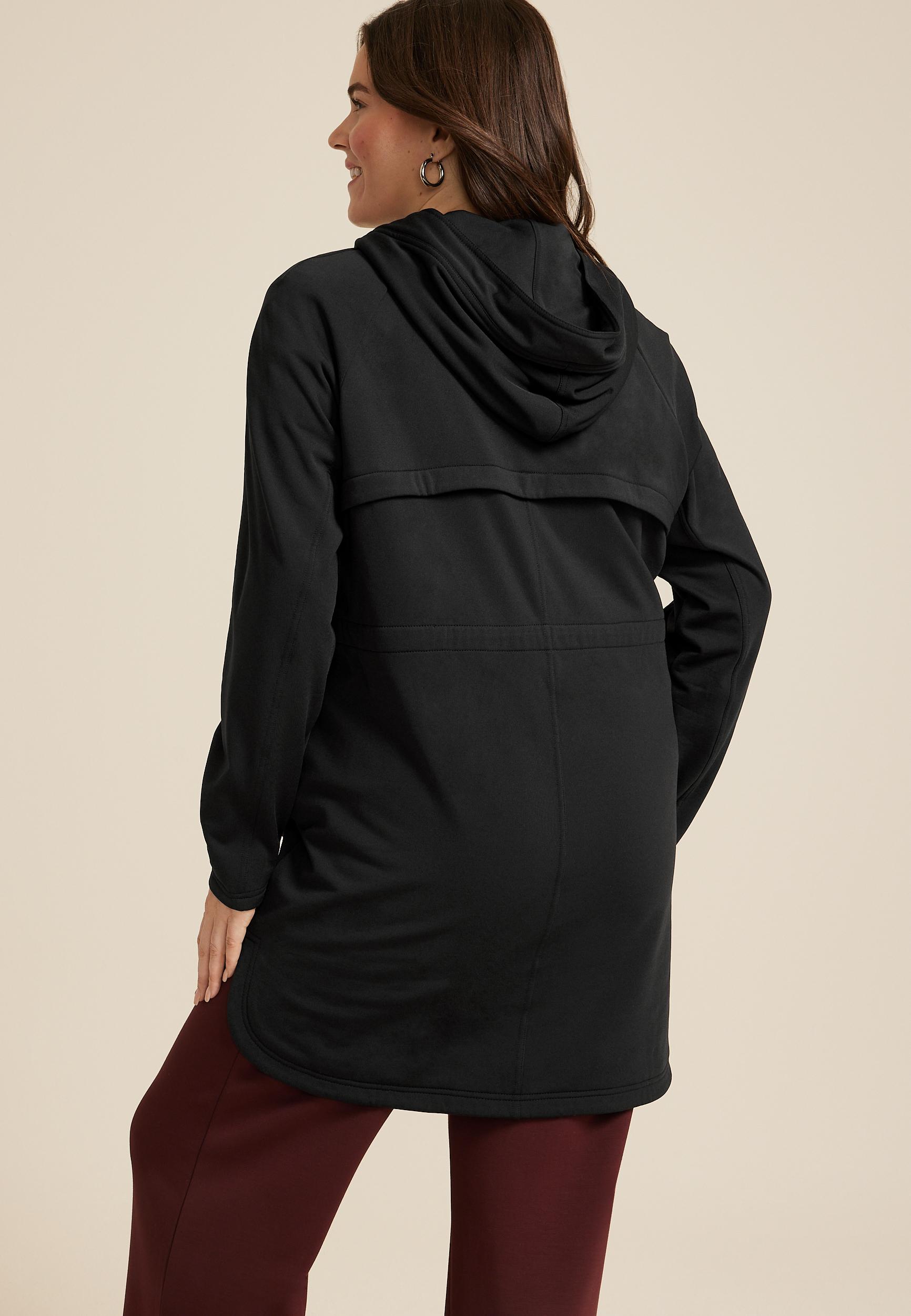 Plus Size Athleisure Knit Long Jacket, C106, large