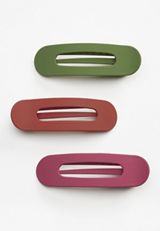 3 Pack Flat Claw Hair Clips, MULTI, small