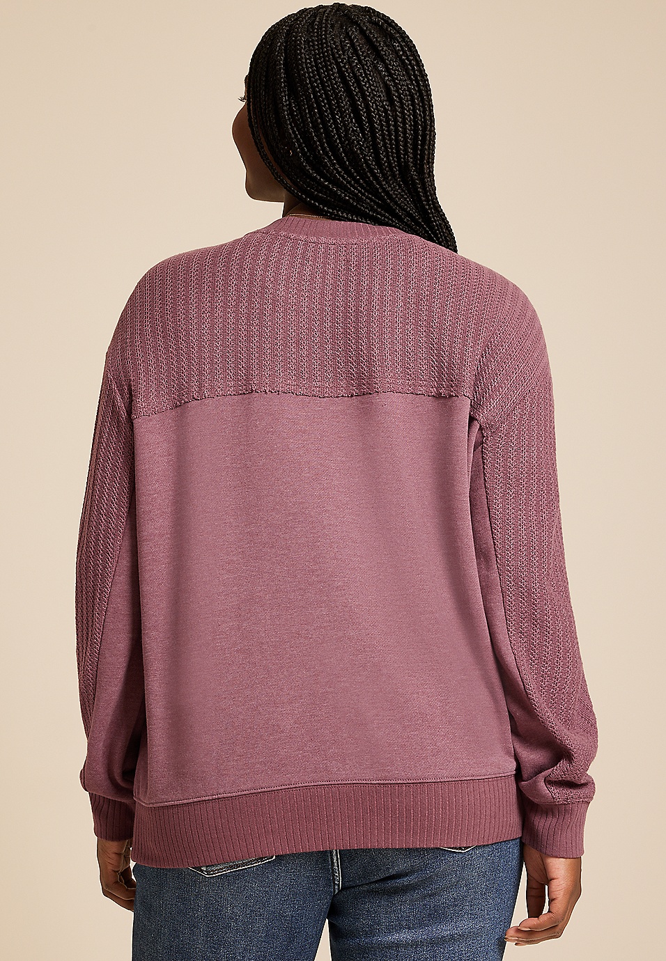 Plus Size Knit Mixer Crew Neck Sweatshirt | maurices Plus Size Knit Mixer Crew Neck Sweatshirt | maurices