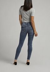 Silver Jeans Co.&reg; Suki Curvy Mid Rise Frayed Hem Skinny Jean, MEDIUM SANDBLAST, small