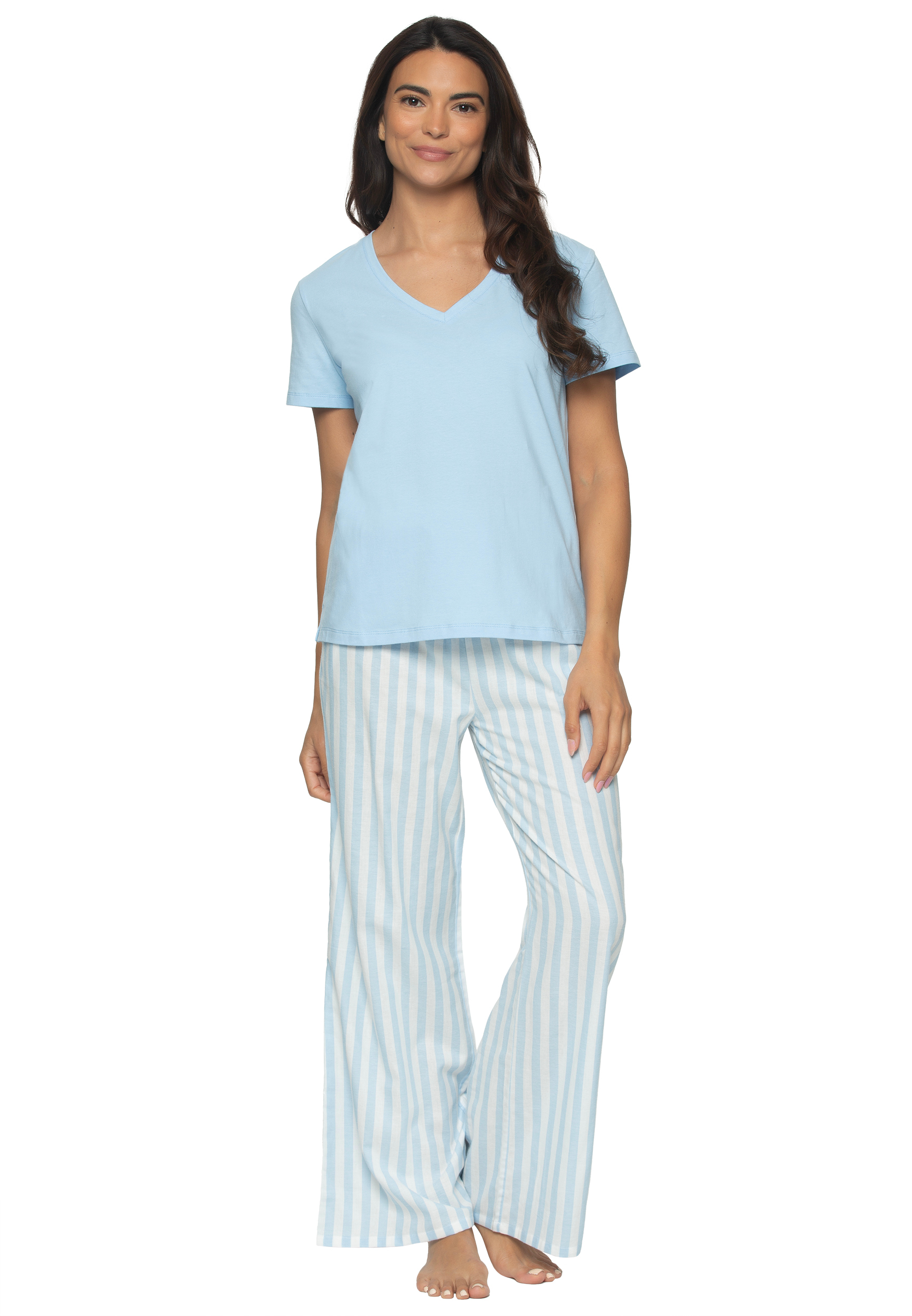 Felina Mirielle Short Sleeve V Neck Pajama Set