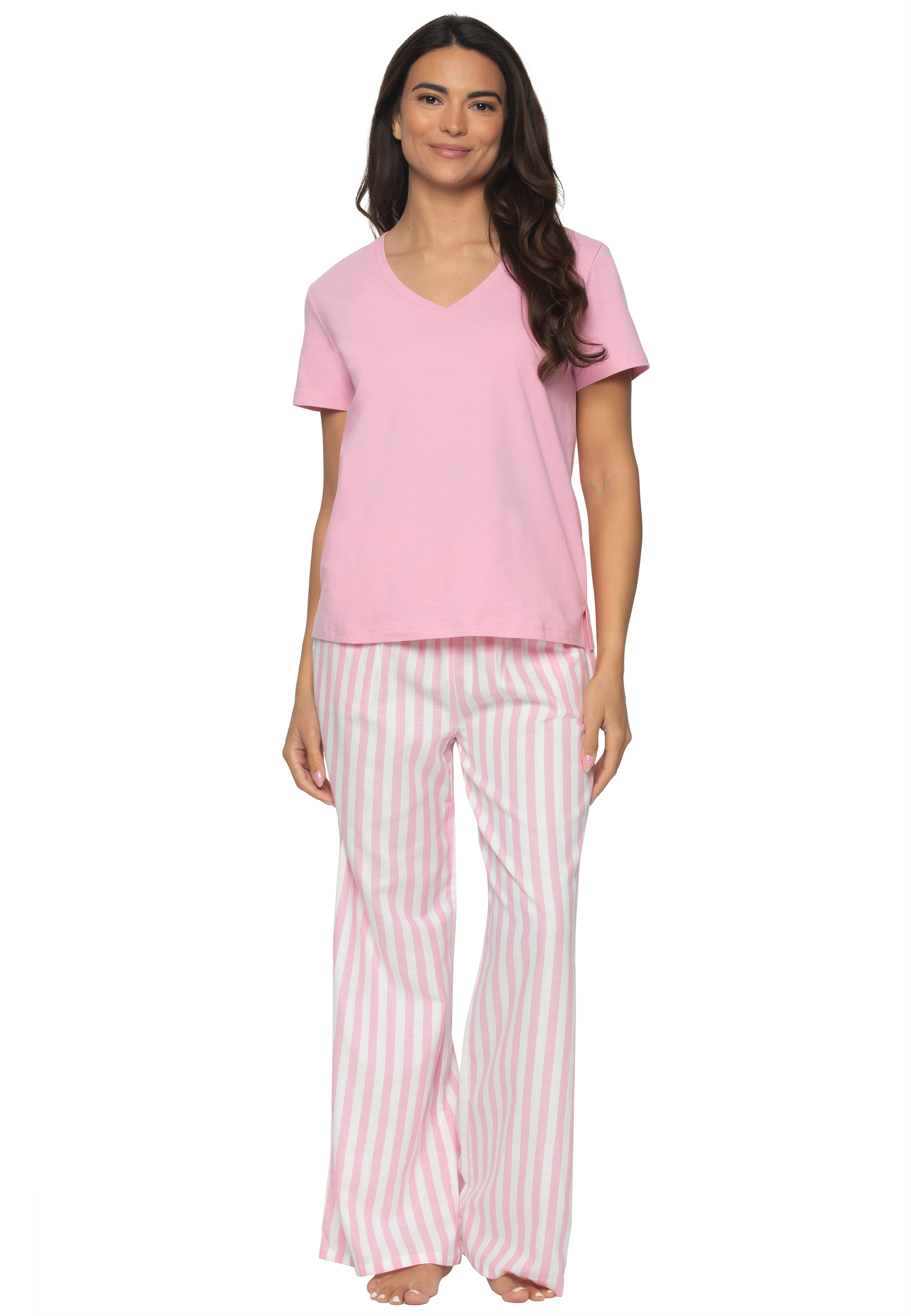 Felina Mirielle Short Sleeve V Neck Pajama Set