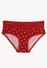 Simply Comfy Cotton Heart Printed Hipster Panty, C7044, small