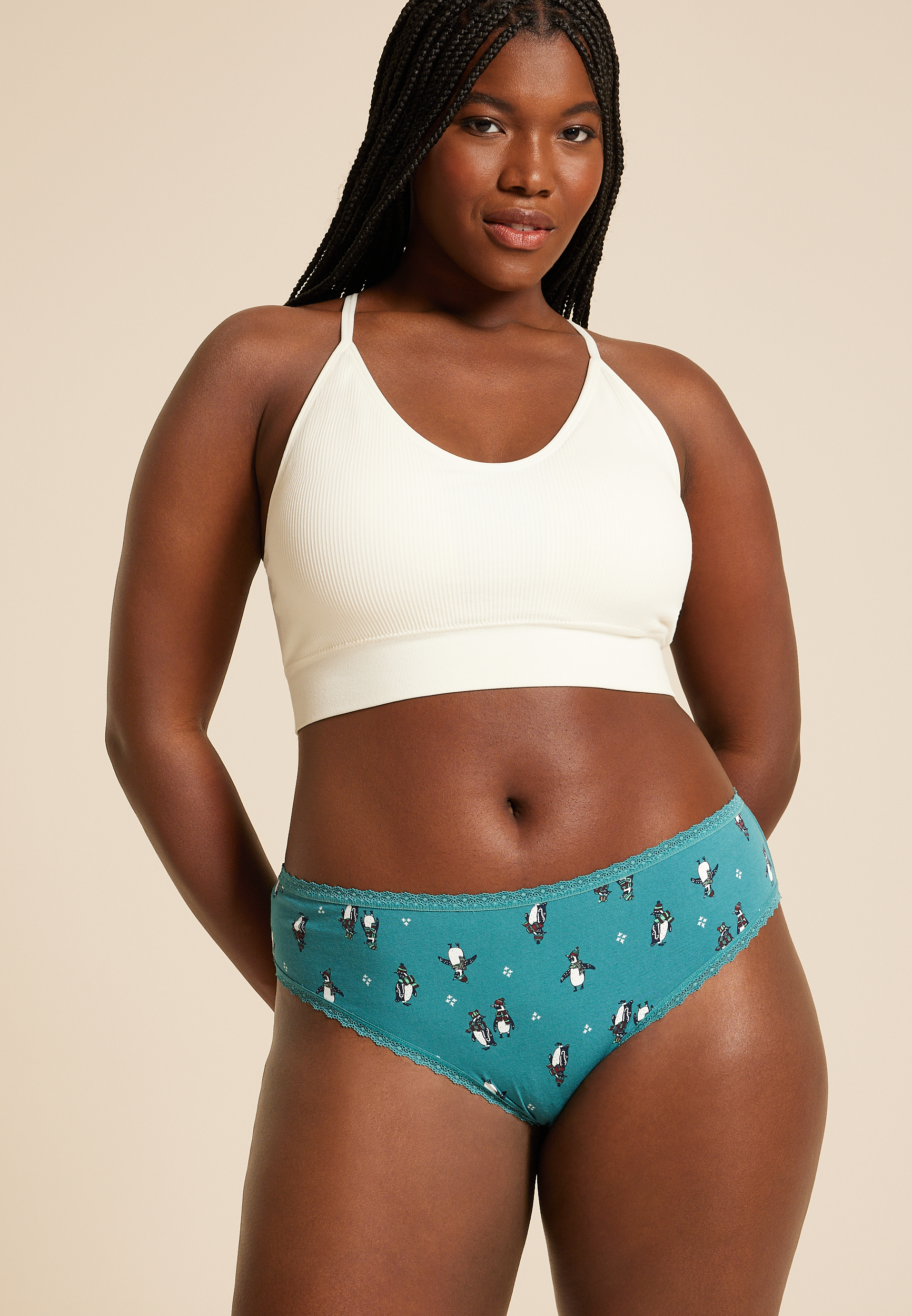 Simply Comfy Cotton Penguin Printed Bikini Panty, C1524, large