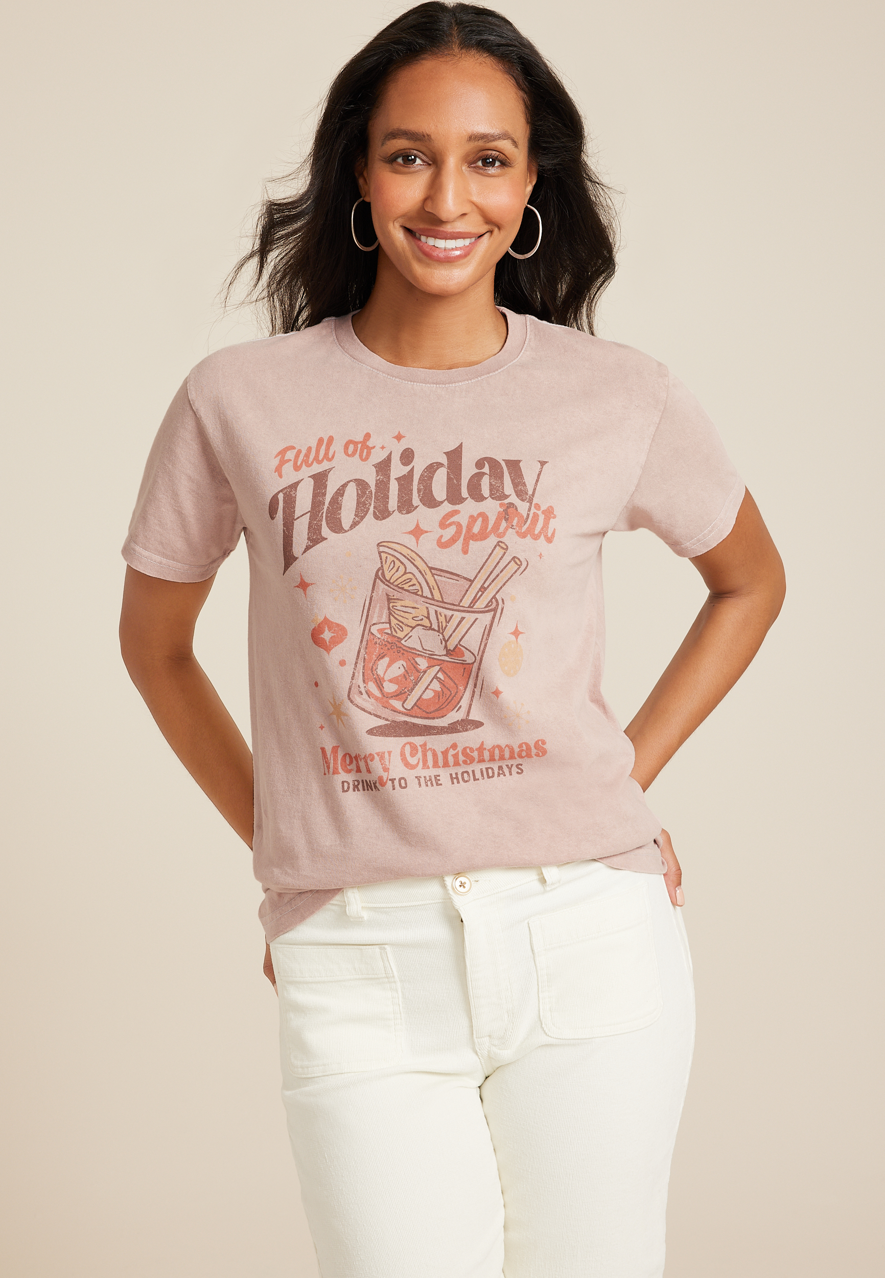 Full Of The Holiday Spirit Relaxed Fit Graphic Tee