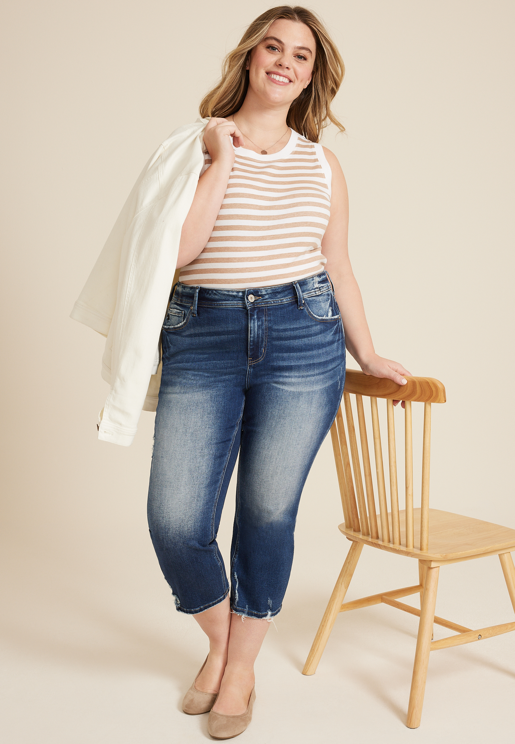 Plus Size KanCan™ High Rise Slim Straight Cropped Jean