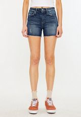 KanCan&trade; Dark High Rise Frayed Hem 4in Short, , small