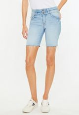 KanCan&trade; High Rise Stacked Waist Double Button 8in Bermuda Short, , small