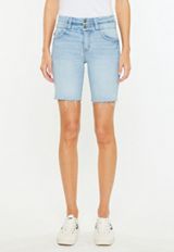 KanCan&trade; High Rise Stacked Waist Double Button 8in Bermuda Short, , small