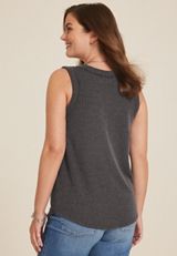24/7 Wavy Ribbed High Neck Tank Top, C106, small
