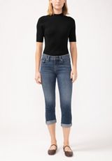 Silver Jeans Co.&reg; Suki Curvy Mid Rise Luxe Stretch Capri, , small