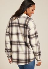 Vintage Plaid Fleece Shacket, MULTI, small