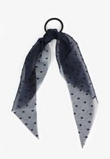 Navy Bow Knot Ribbon Hair Tie, C180, small