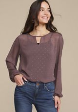 Leighton Gold Clip Dot Blouse, C4045, small