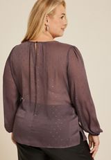 Plus Size Leighton Gold Clip Dot Blouse, C4045, small