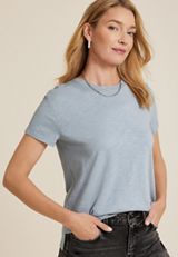 24/7 Dawson Heart Studded Crew Neck Tee, BLUE, small