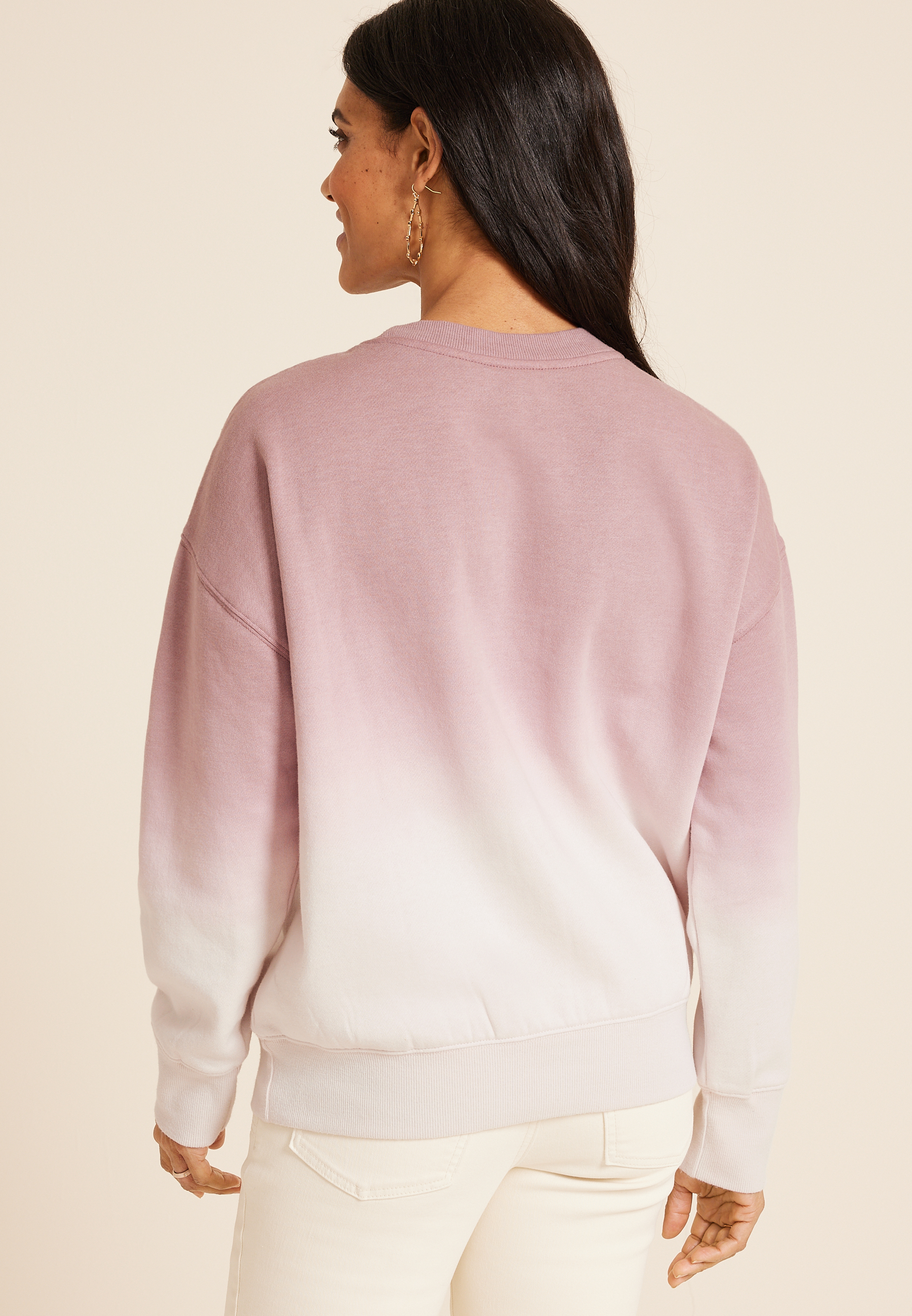 Love Applique Dip Dye Relaxed Fit Sweatshirt, C3632, large