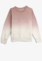 Love Applique Dip Dye Relaxed Fit Sweatshirt, C3632, small