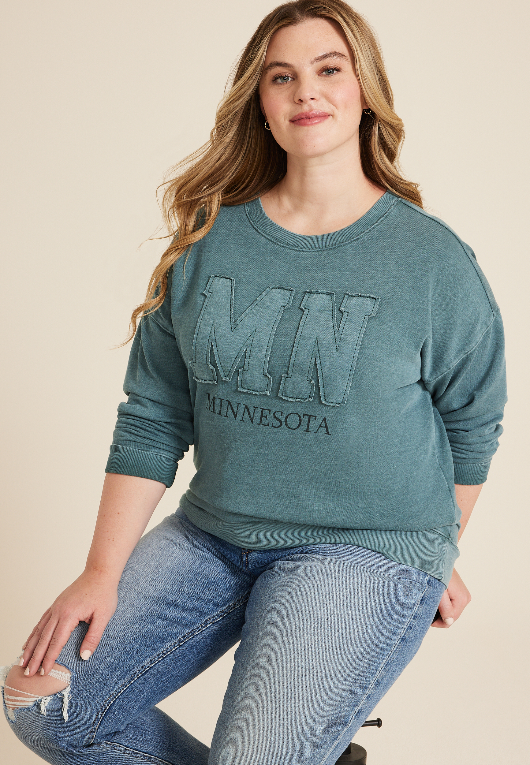 Maurices Plus Size Women's State Crew Neck Sweatshirt Size 0X