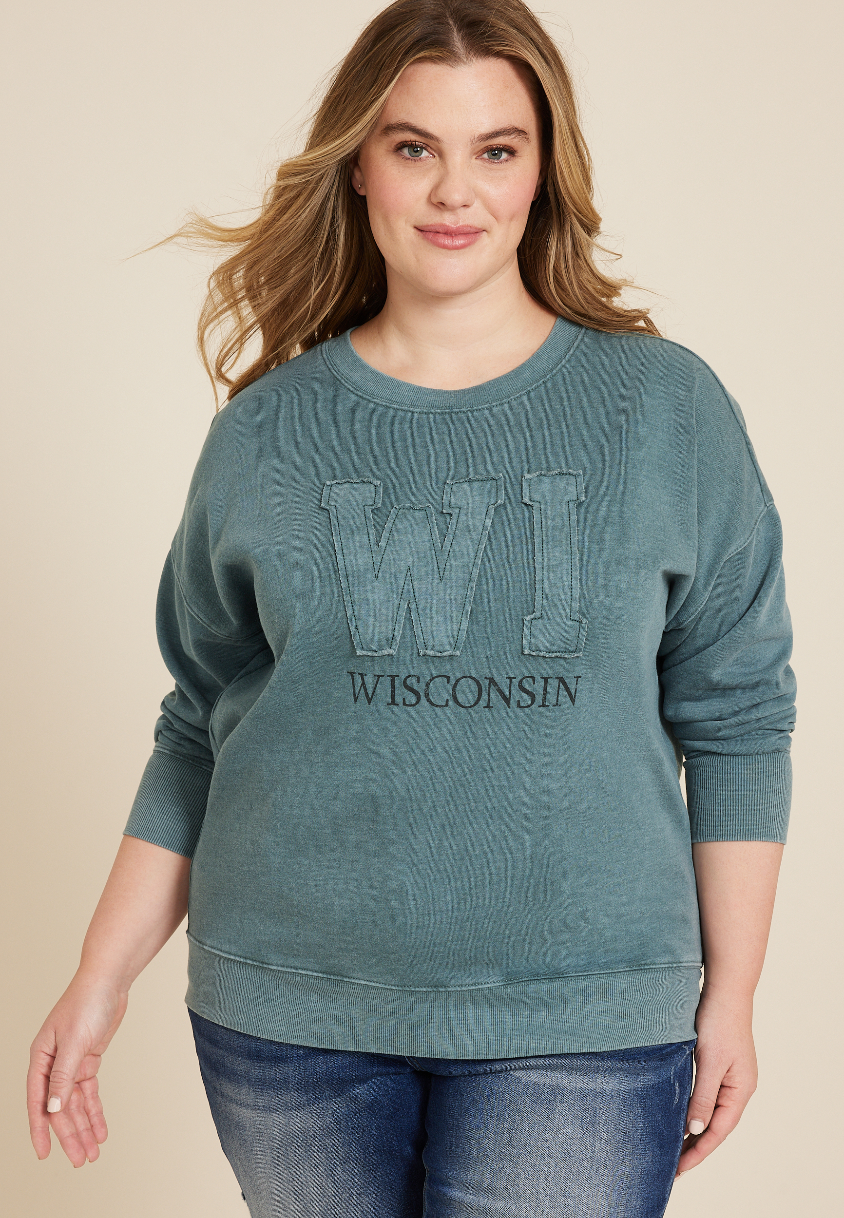 Maurices Plus Size Women's State Crew Neck Sweatshirt Size 1X