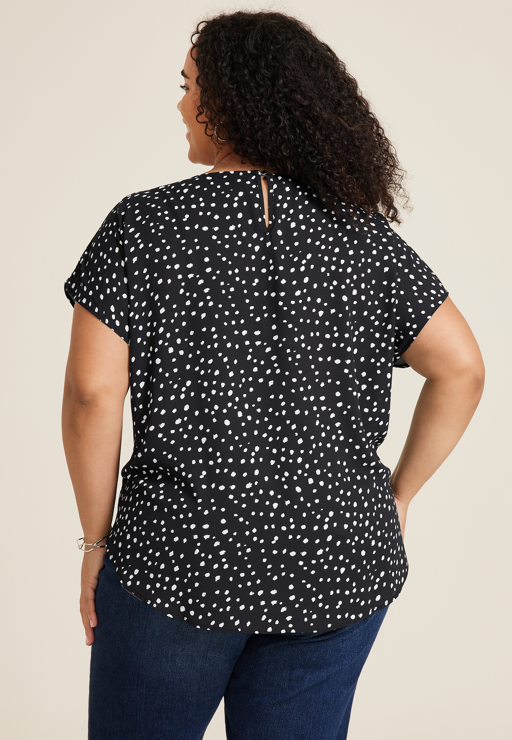 Plus Size Delton Pleated Shoulder Blouse, C1756, large
