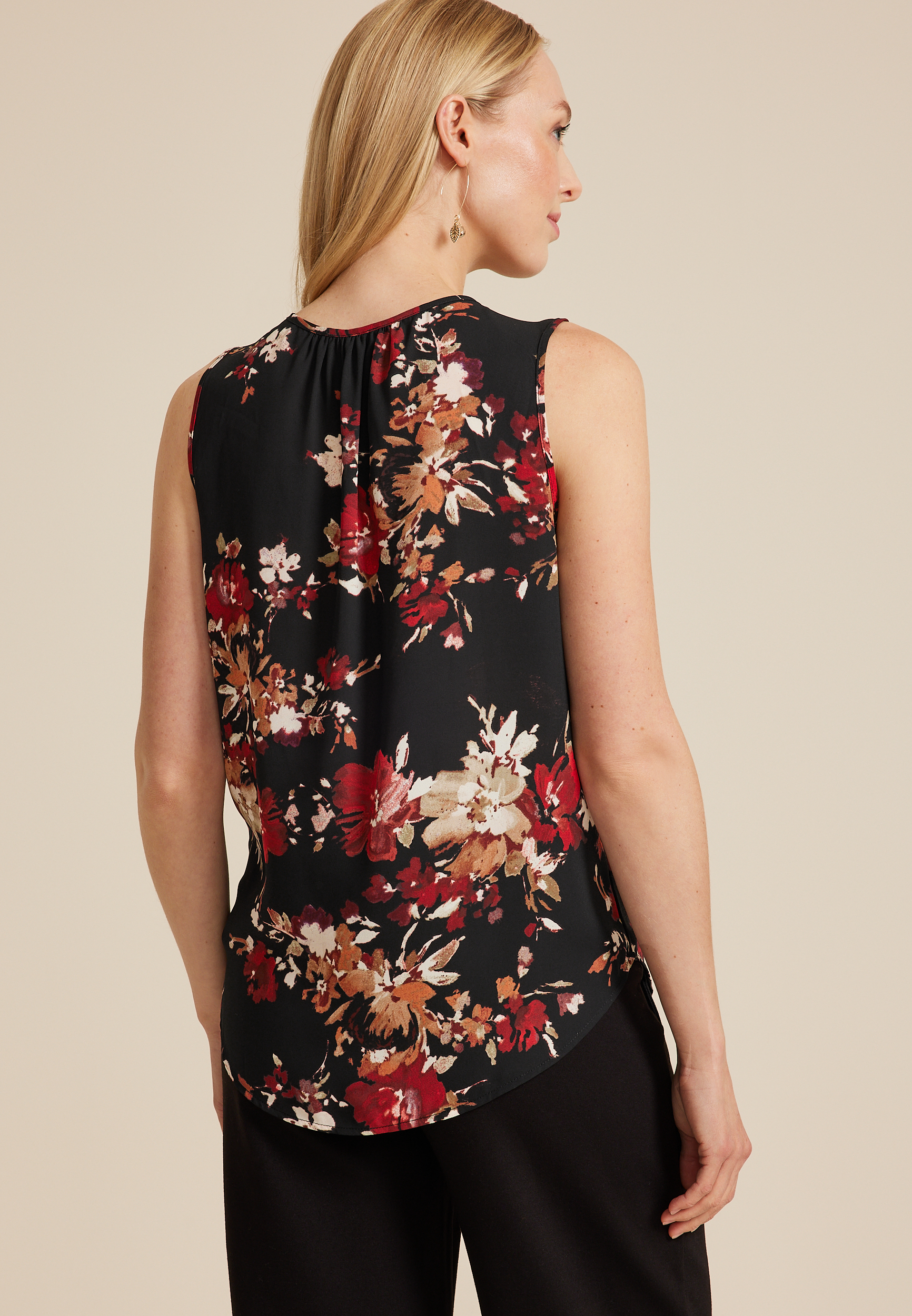 Atwood Pleated V Neck Tank Top