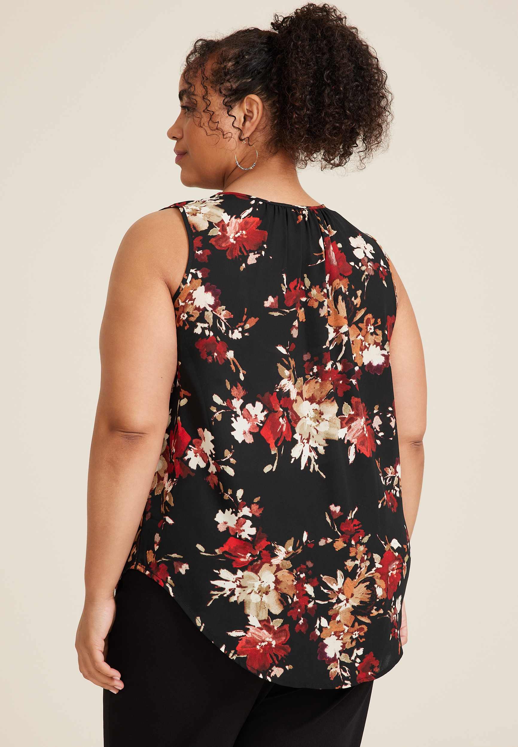 Plus Atwood Pleated V Neck Tank Top