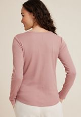 Henley Long Sleeve Tee, C3343, small